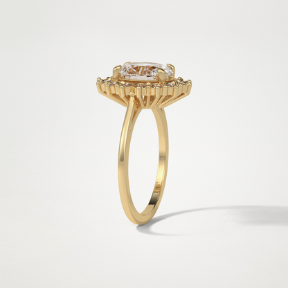 Oval Halo Moissanite Engagement Ring – 1.91 CT Lab-Created Brilliance in 10K/14K/18K Gold