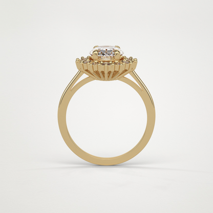 Oval Halo Moissanite Engagement Ring – 1.91 CT Lab-Created Brilliance in 10K/14K/18K Gold