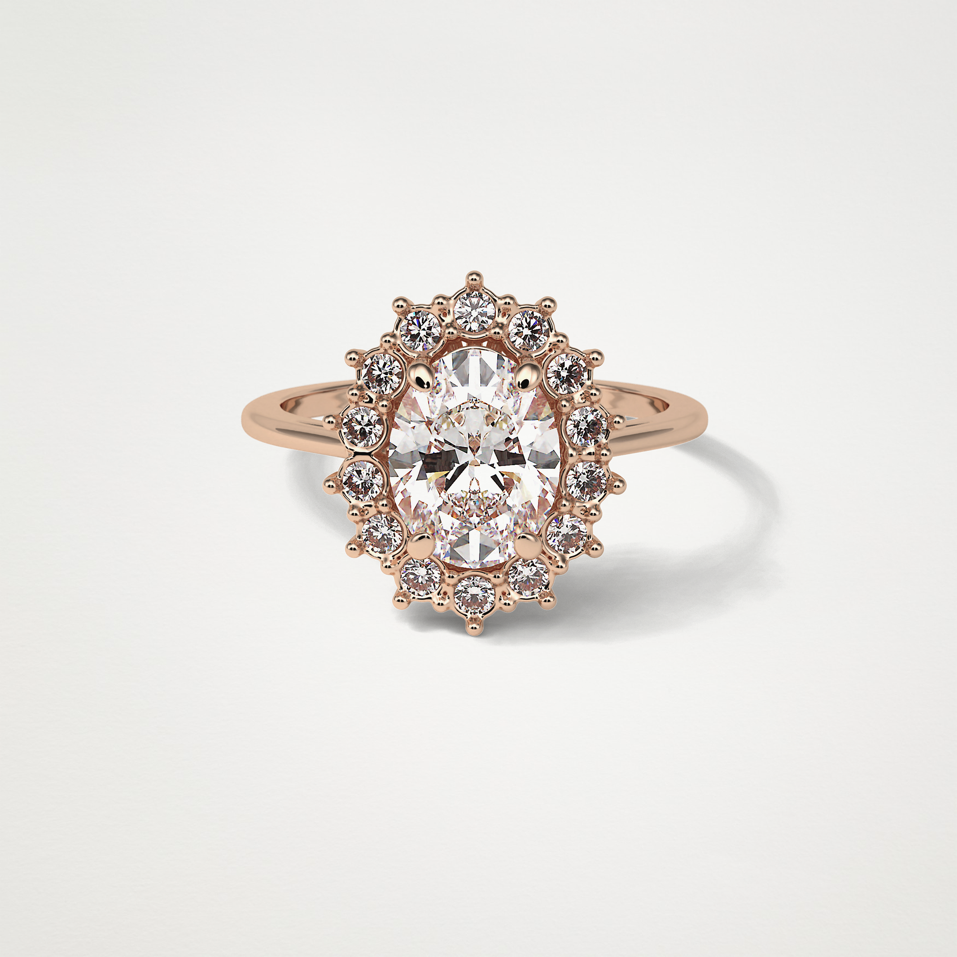Oval Halo Moissanite Engagement Ring – 1.91 CT Lab-Created Brilliance in 10K/14K/18K Gold