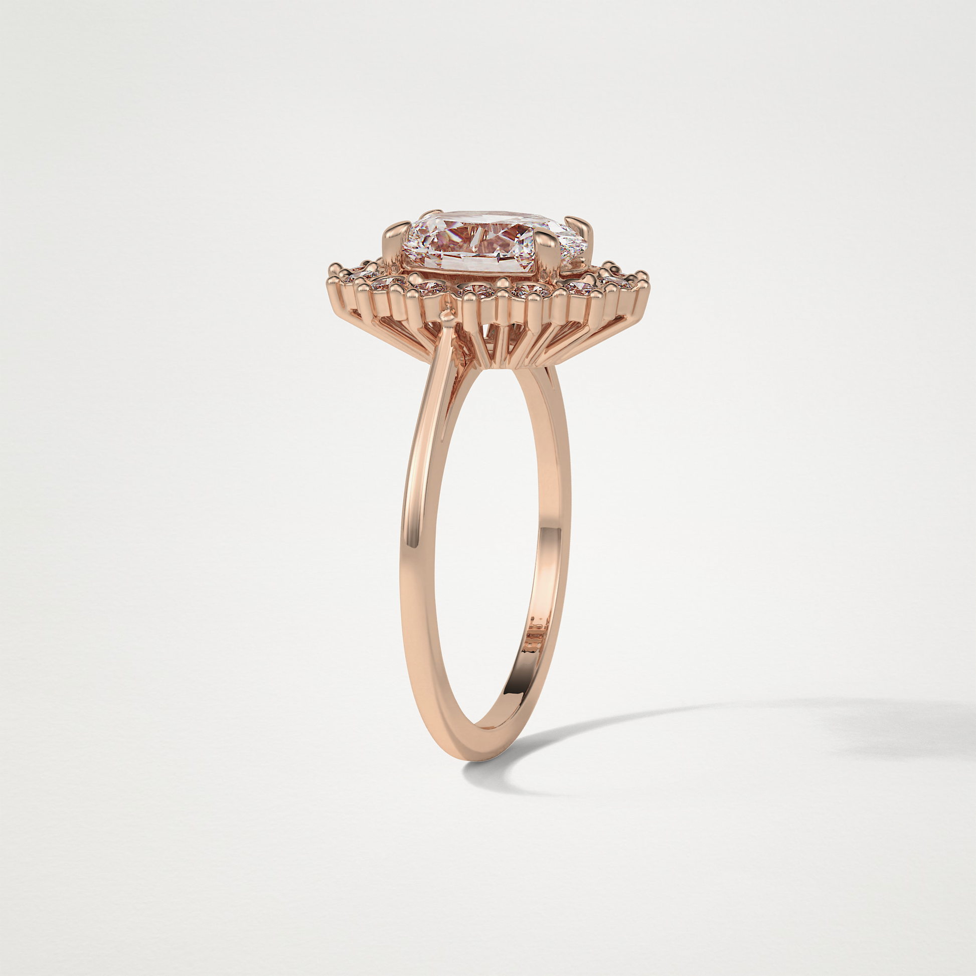 Oval Halo Moissanite Engagement Ring – 1.91 CT Lab-Created Brilliance in 10K/14K/18K Gold