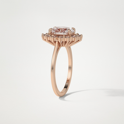 Oval Halo Moissanite Engagement Ring – 1.91 CT Lab-Created Brilliance in 10K/14K/18K Gold