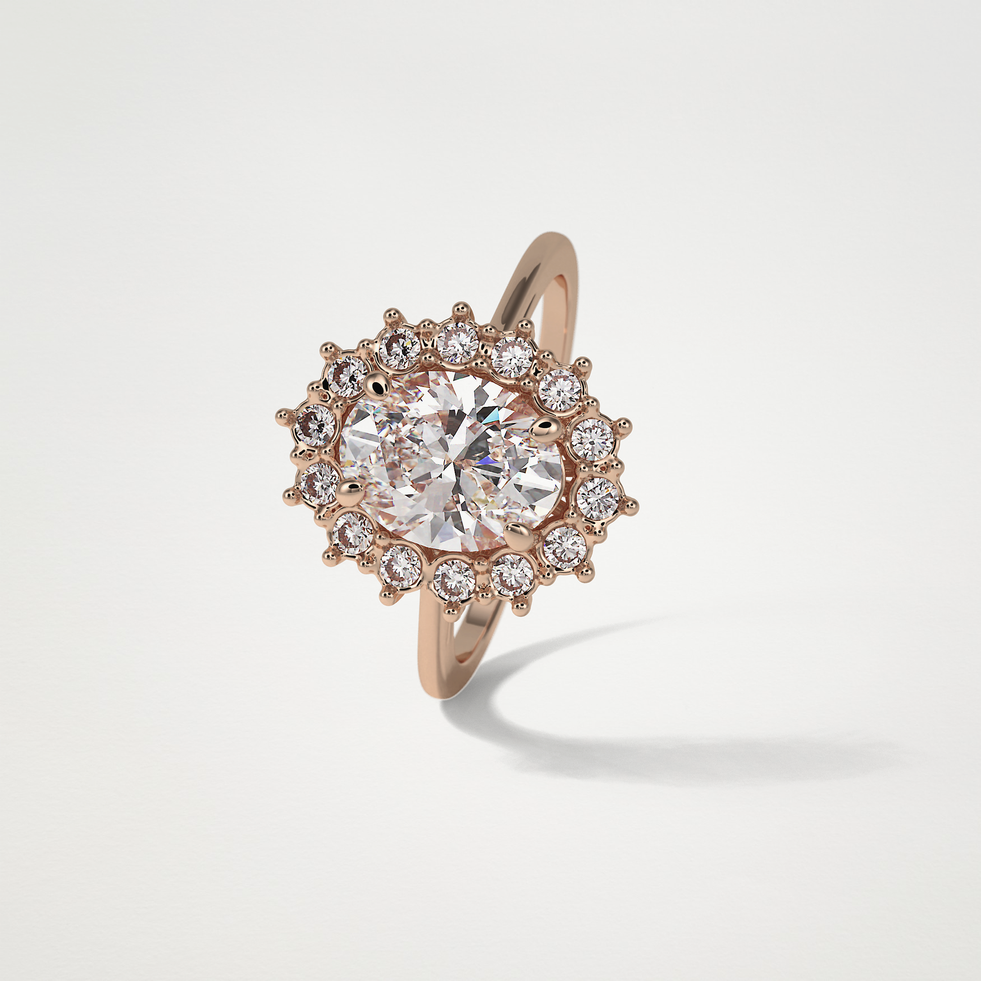 Oval Halo Moissanite Engagement Ring – 1.91 CT Lab-Created Brilliance in 10K/14K/18K Gold
