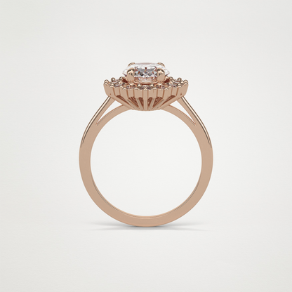 Oval Halo Moissanite Engagement Ring – 1.91 CT Lab-Created Brilliance in 10K/14K/18K Gold