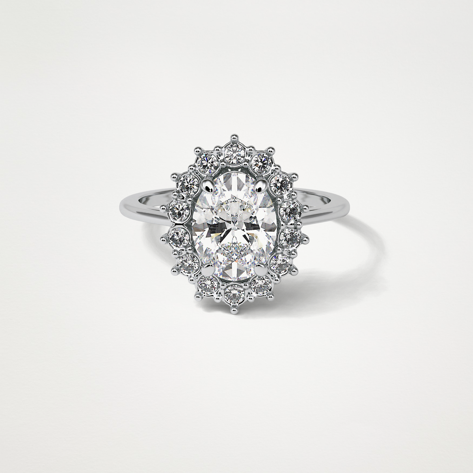Oval Halo Moissanite Engagement Ring – 1.91 CT Lab-Created Brilliance in 10K/14K/18K Gold