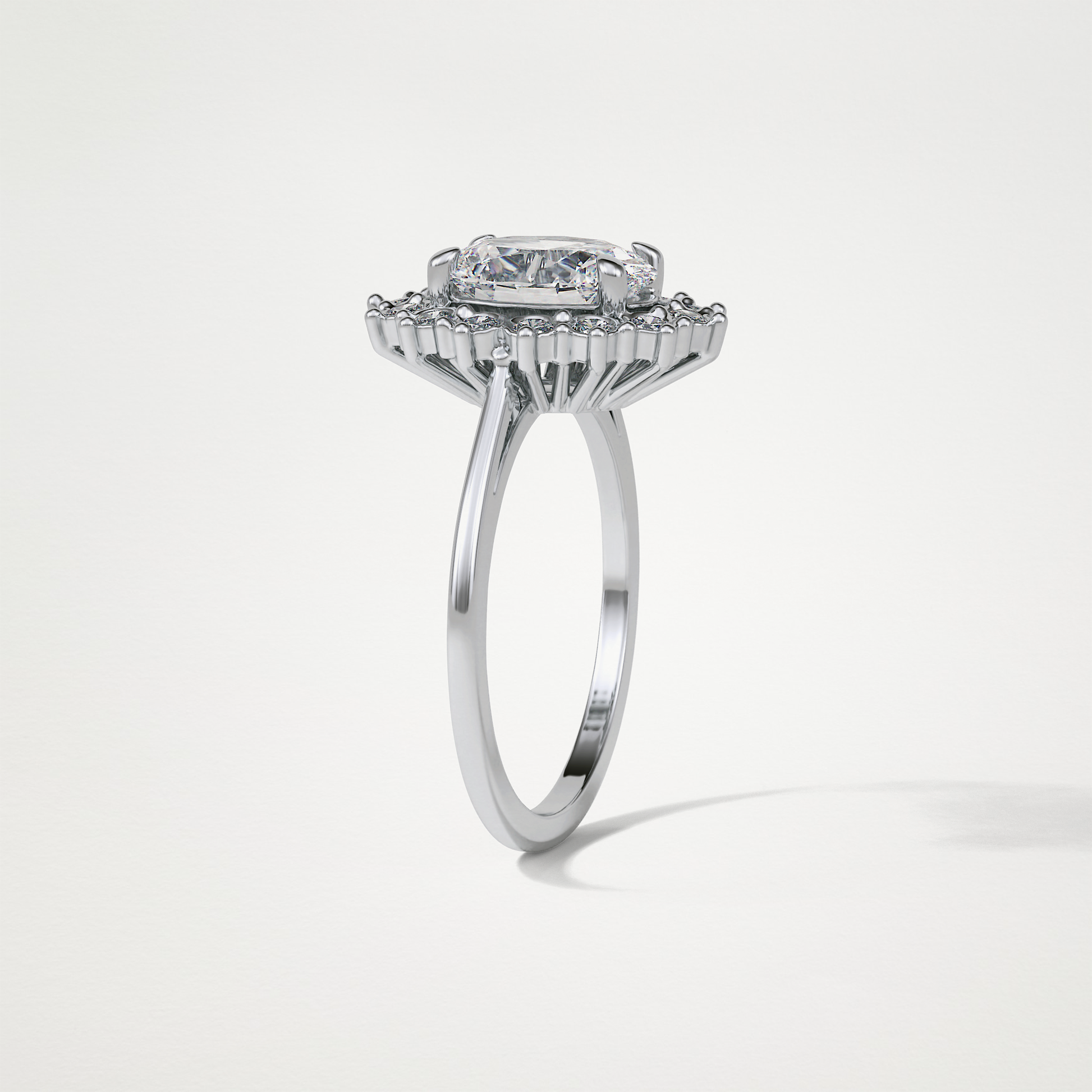 Oval Halo Moissanite Engagement Ring – 1.91 CT Lab-Created Brilliance in 10K/14K/18K Gold
