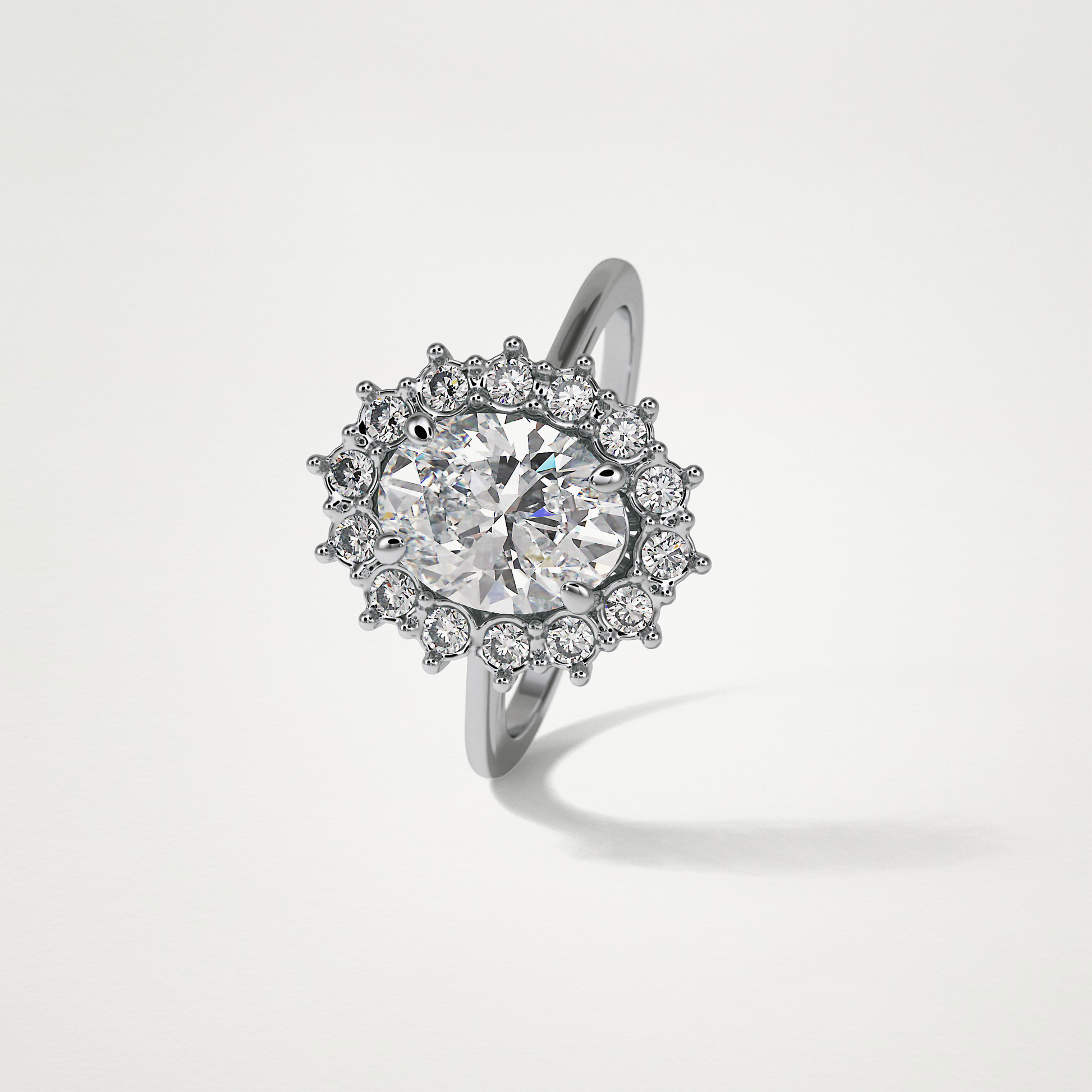 Oval Halo Moissanite Engagement Ring – 1.91 CT Lab-Created Brilliance in 10K/14K/18K Gold