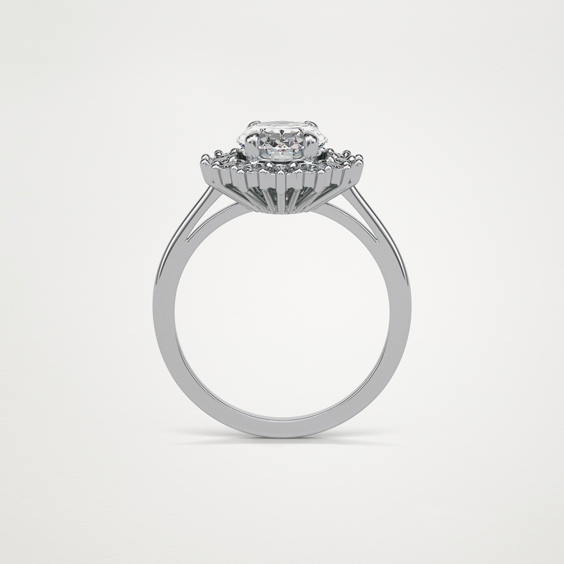 Oval Halo Moissanite Engagement Ring – 1.91 CT Lab-Created Brilliance in 10K/14K/18K Gold