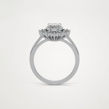 Oval Halo Moissanite Engagement Ring – 1.91 CT Lab-Created Brilliance in 10K/14K/18K Gold
