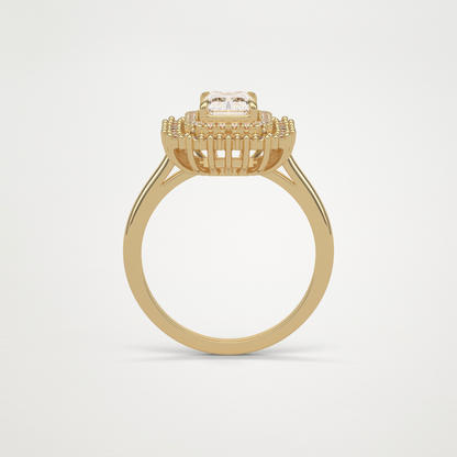 Radiant Double Halo Moissanite Engagement Ring – 1.05 CT Lab-Created Brilliance in 10K/14K/18K Gold