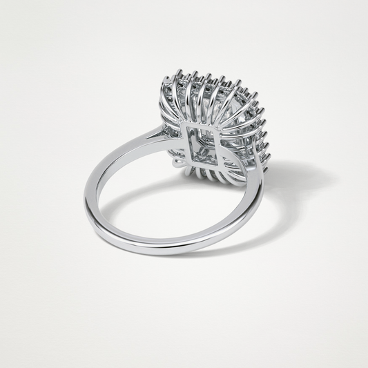 Radiant Double Halo Moissanite Engagement Ring – 1.05 CT Lab-Created Brilliance in 10K/14K/18K Gold