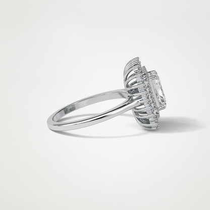 Radiant Double Halo Moissanite Engagement Ring – 1.05 CT Lab-Created Brilliance in 10K/14K/18K Gold