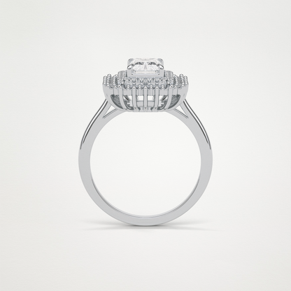 Radiant Double Halo Moissanite Engagement Ring – 1.05 CT Lab-Created Brilliance in 10K/14K/18K Gold