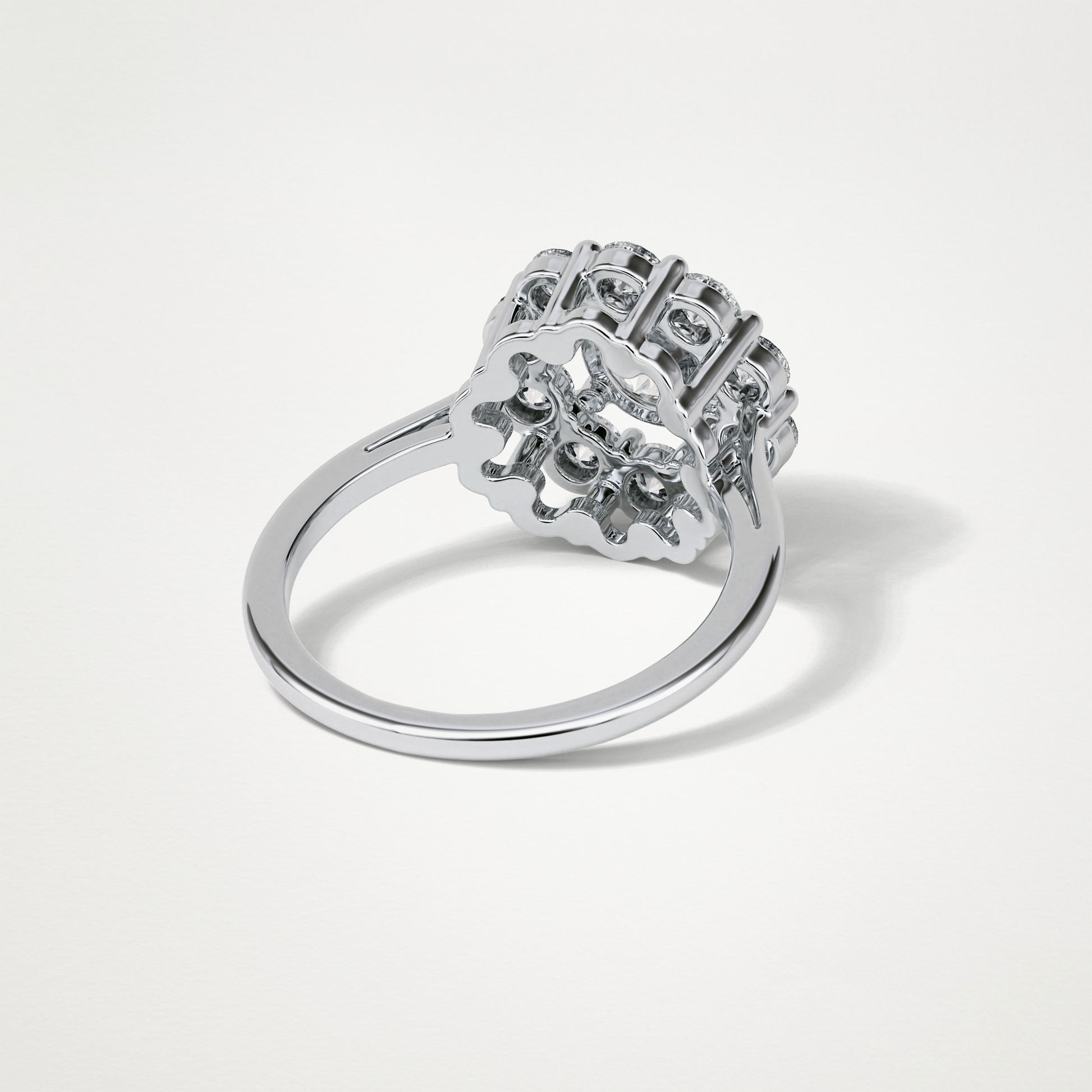 Round Halo Moissanite Engagement Ring – 1 CT Lab-Created Brilliance in 10K/14K/18K Gold