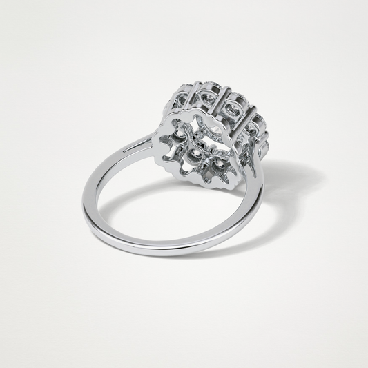 Round Halo Moissanite Engagement Ring – 1 CT Lab-Created Brilliance in 10K/14K/18K Gold