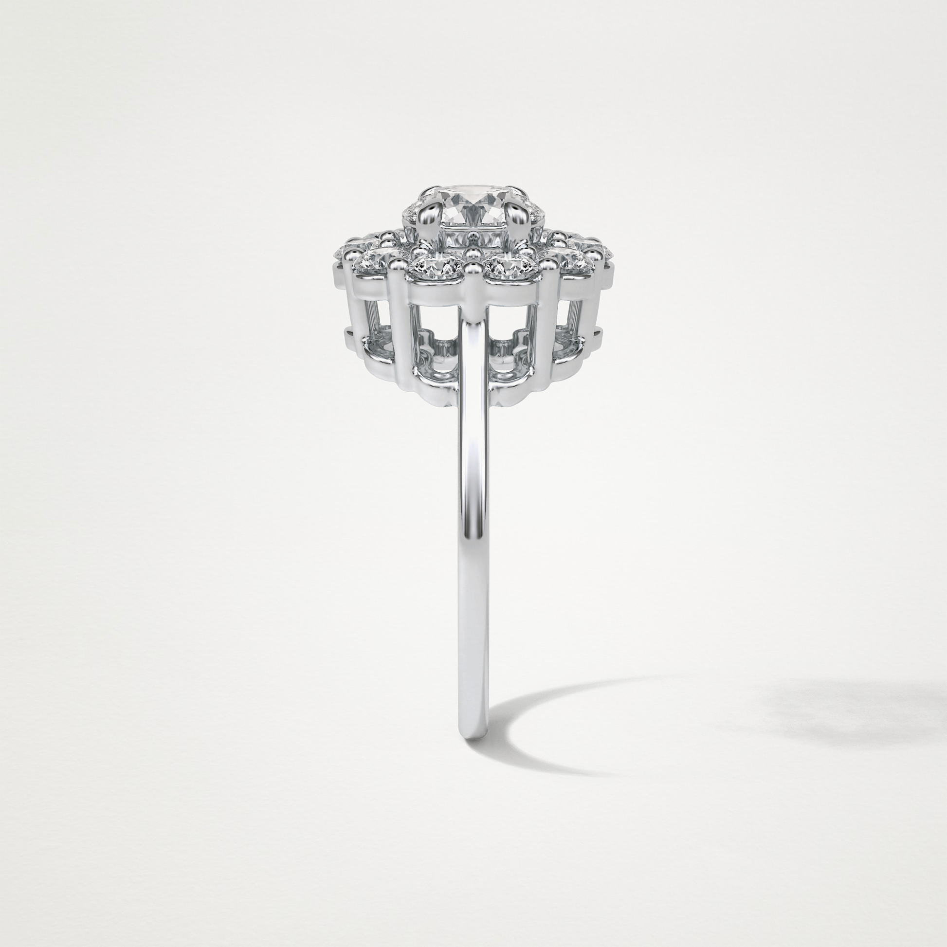Round Halo Moissanite Engagement Ring – 1 CT Lab-Created Brilliance in 10K/14K/18K Gold