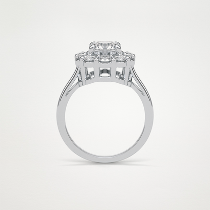 Round Halo Moissanite Engagement Ring – 1 CT Lab-Created Brilliance in 10K/14K/18K Gold