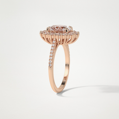Oval Halo & Pave Moissanite Engagement Ring – 1.91 CT Lab-Created Brilliance in 10K/14K/18K Gold