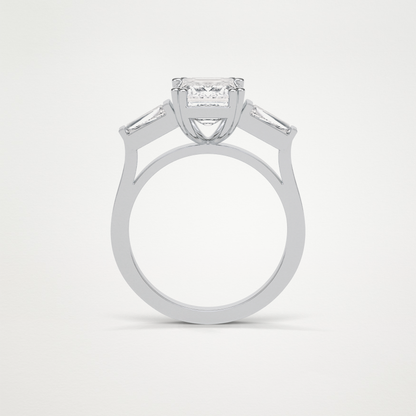 Emerald 3 Stone Moissanite Engagement Ring – 2.30 CT Lab-Created Brilliance in 10K/14K/18K Gold
