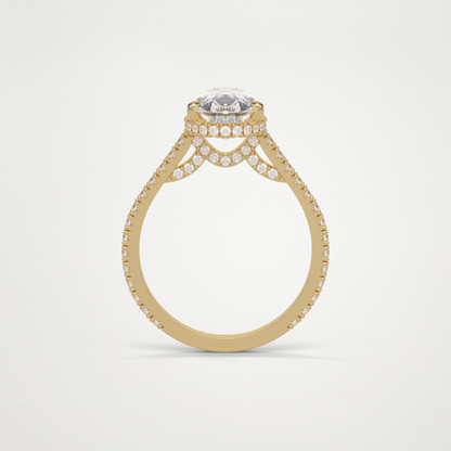 Pear Hidden Halo & Pave Moissanite Engagement Ring – 2.8 CT Lab-Created Brilliance in 10K/14K/18K Gold