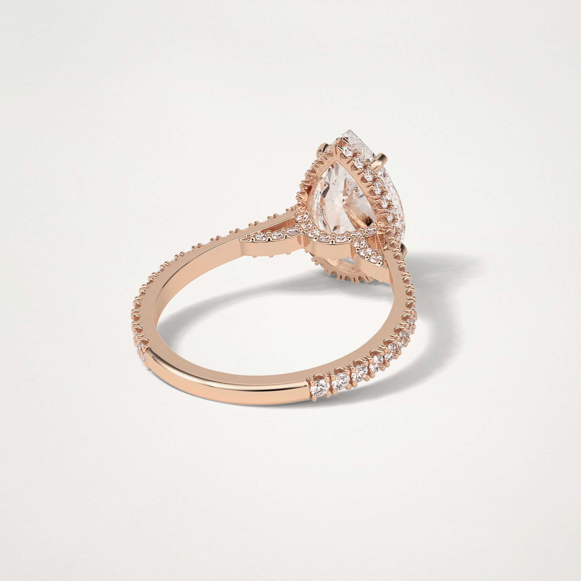 Pear Hidden Halo & Pave Moissanite Engagement Ring – 2.8 CT Lab-Created Brilliance in 10K/14K/18K Gold