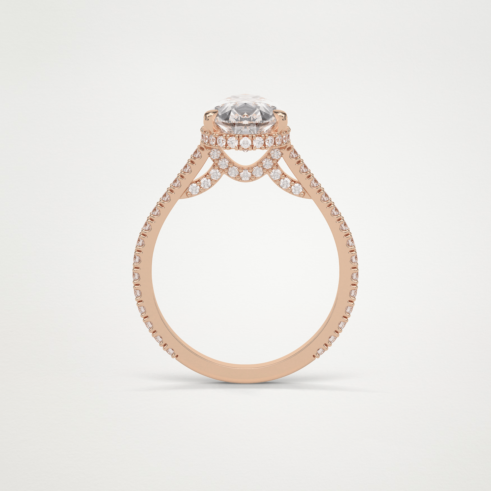 Pear Hidden Halo & Pave Moissanite Engagement Ring – 2.8 CT Lab-Created Brilliance in 10K/14K/18K Gold