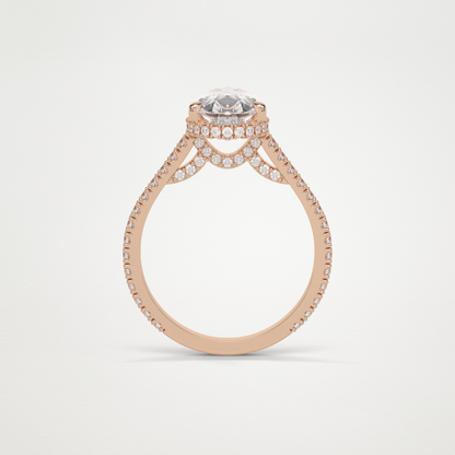 Pear Hidden Halo & Pave Moissanite Engagement Ring – 2.8 CT Lab-Created Brilliance in 10K/14K/18K Gold