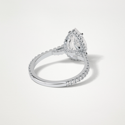 Pear Hidden Halo & Pave Moissanite Engagement Ring – 2.8 CT Lab-Created Brilliance in 10K/14K/18K Gold