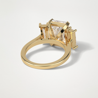 Radiant 3 Stone Moissanite Engagement Ring – 6.2 CT Lab-Created Brilliance in 10K/14K/18K Gold 9