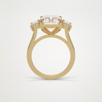 Radiant 3 Stone Moissanite Engagement Ring – 6.2 CT Lab-Created Brilliance in 10K/14K/18K Gold 14