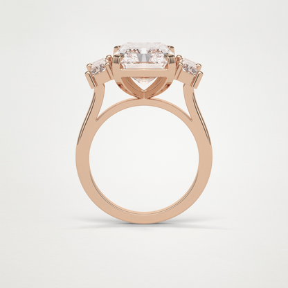 Radiant 3 Stone Moissanite Engagement Ring – 6.2 CT Lab-Created Brilliance in 10K/14K/18K Gold 21