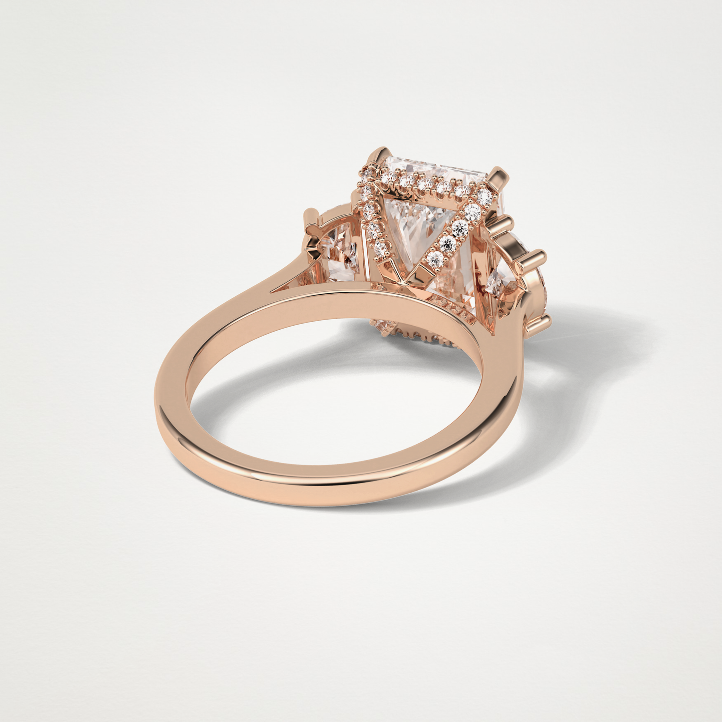 Radiant 3 Stone Moissanite Engagement Ring – 4.4 CT Lab-Created Brilliance in 10K/14K/18K Gold
