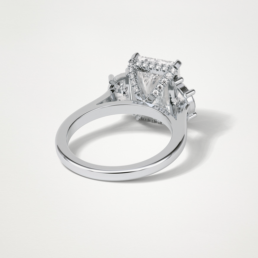 Radiant 3 Stone Moissanite Engagement Ring – 4.4 CT Lab-Created Brilliance in 10K/14K/18K Gold
