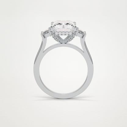 Radiant 3 Stone Moissanite Engagement Ring – 4.4 CT Lab-Created Brilliance in 10K/14K/18K Gold