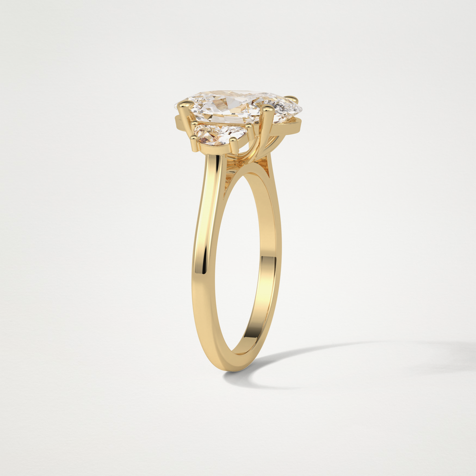 Oval Three Stone Moissanite Engagement Ring – 4 CT Lab-Created Brilliance in 10K/14K/18K Gold 12