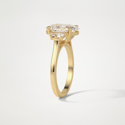 Oval Three Stone Moissanite Engagement Ring – 4 CT Lab-Created Brilliance in 10K/14K/18K Gold 12