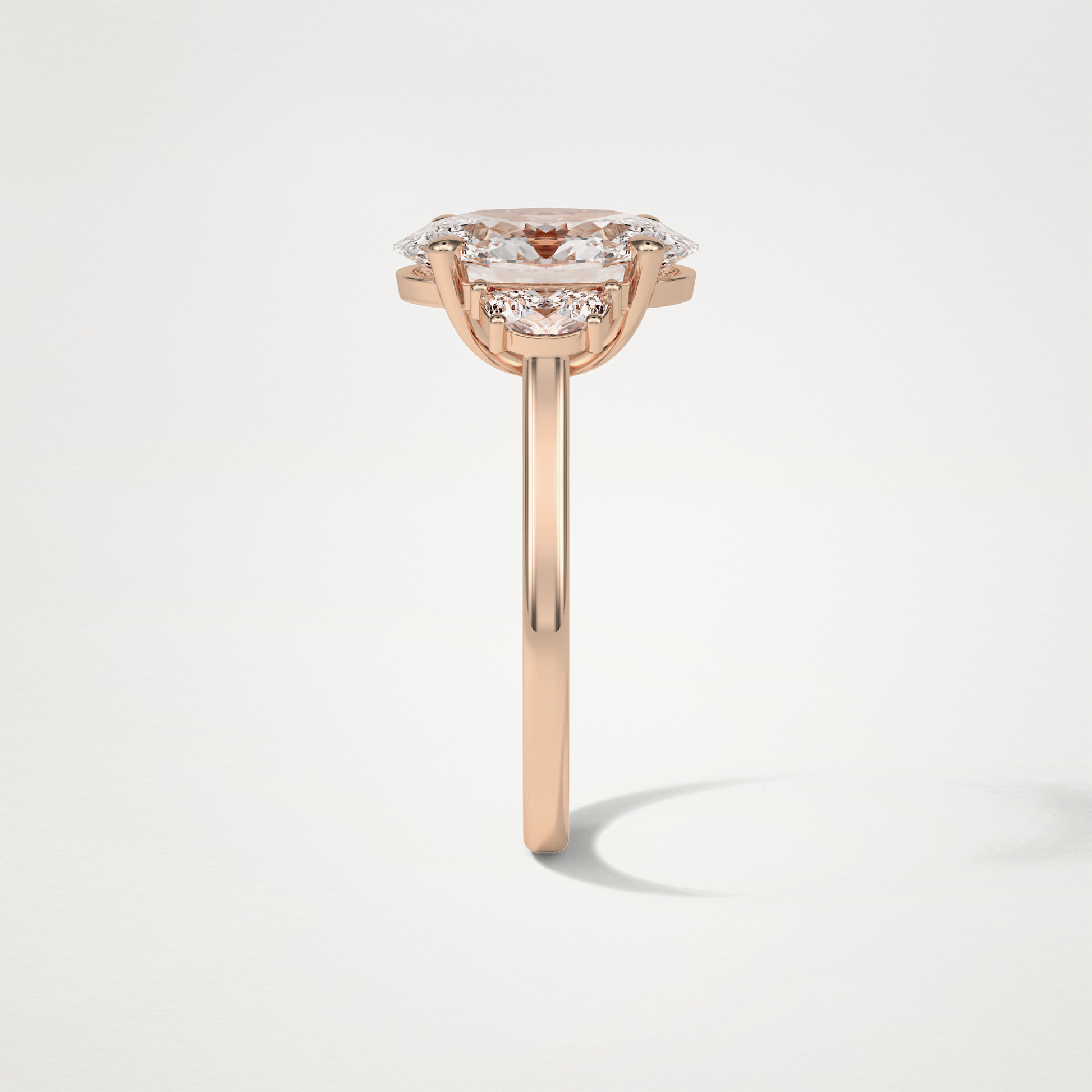 Oval Three Stone Moissanite Engagement Ring – 4 CT Lab-Created Brilliance in 10K/14K/18K Gold 18