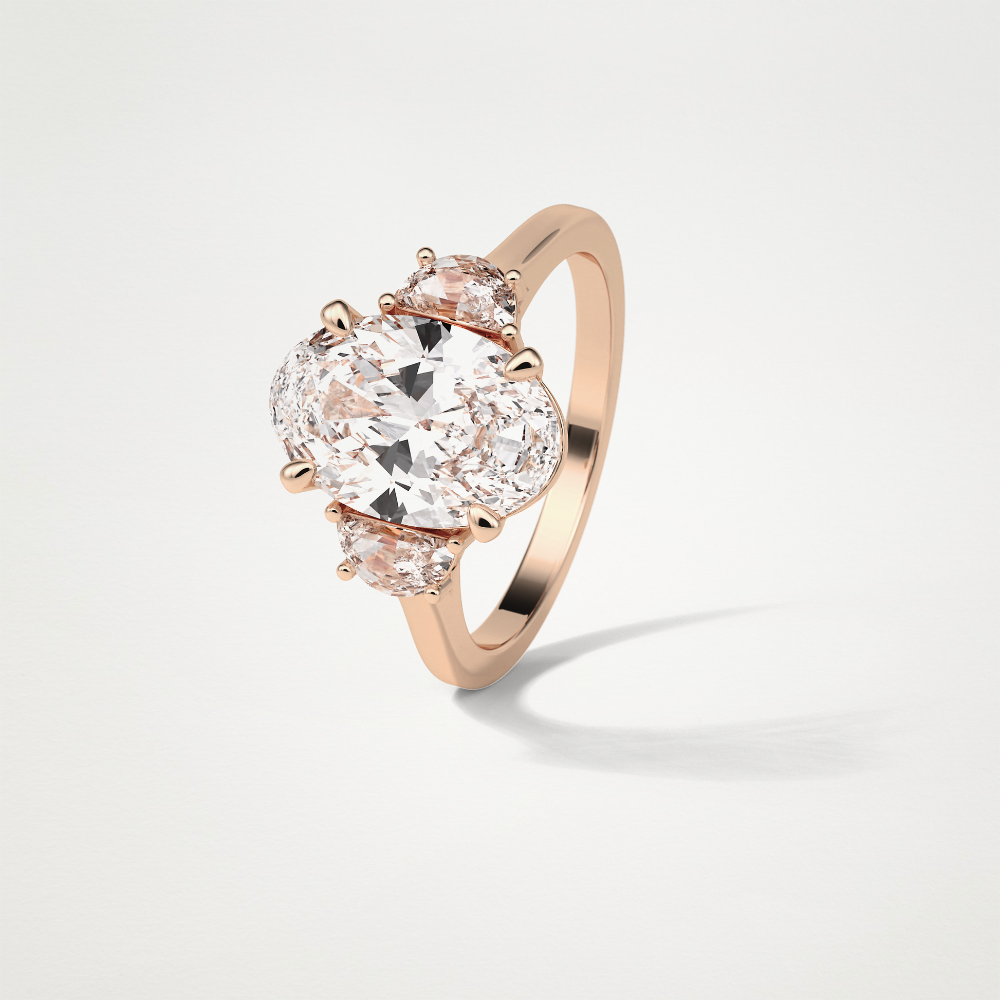 Oval Three Stone Moissanite Engagement Ring – 4 CT Lab-Created Brilliance in 10K/14K/18K Gold 20