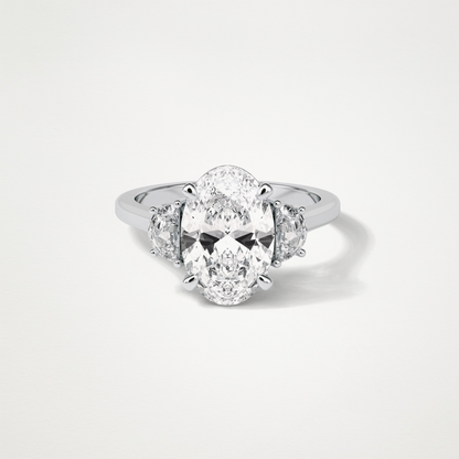 Oval Three Stone Moissanite Engagement Ring – 4 CT Lab-Created Brilliance in 10K/14K/18K Gold 1