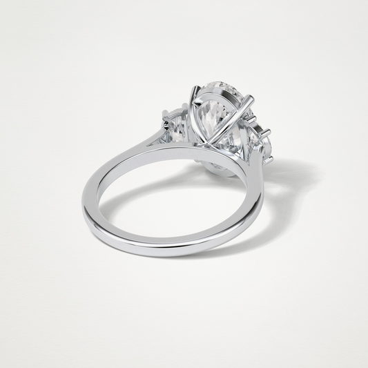 Oval Three Stone Moissanite Engagement Ring – 4 CT Lab-Created Brilliance in 10K/14K/18K Gold 2