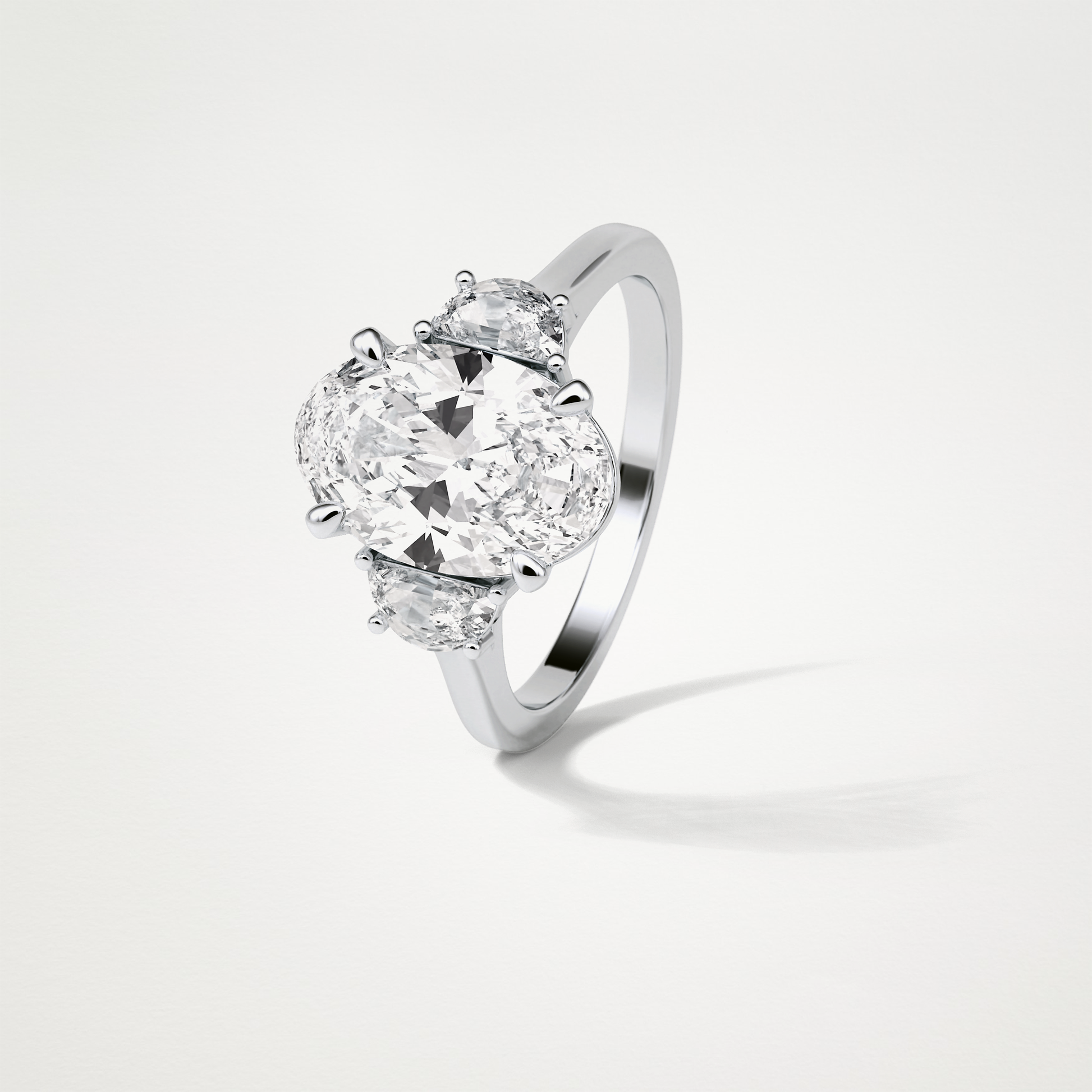 Oval Three Stone Moissanite Engagement Ring – 4 CT Lab-Created Brilliance in 10K/14K/18K Gold 6