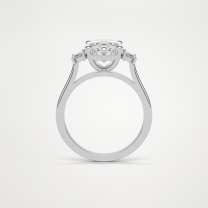 Oval Three Stone Moissanite Engagement Ring – 4 CT Lab-Created Brilliance in 10K/14K/18K Gold 7