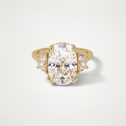 Cushion Three Stones Moissanite Engagement Ring – 6.3 CT Lab-Created Brilliance in 10K/14K/18K Gold 8