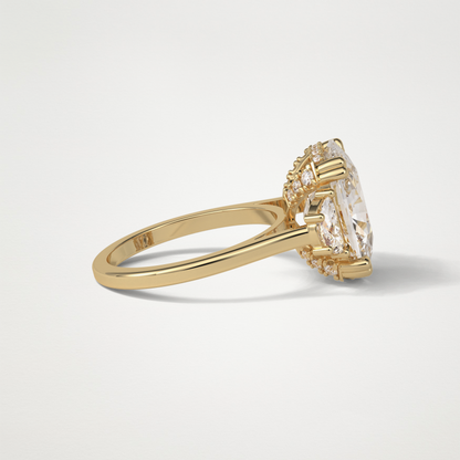 Cushion Three Stones Moissanite Engagement Ring – 6.3 CT Lab-Created Brilliance in 10K/14K/18K Gold 10