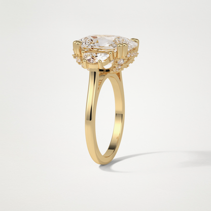Cushion Three Stones Moissanite Engagement Ring – 6.3 CT Lab-Created Brilliance in 10K/14K/18K Gold 12
