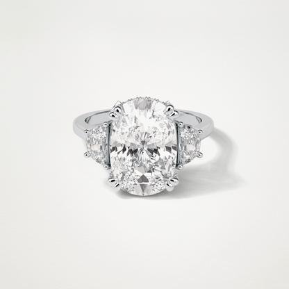 Cushion Three Stones Moissanite Engagement Ring – 6.3 CT Lab-Created Brilliance in 10K/14K/18K Gold 1