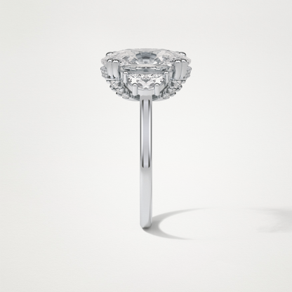 Cushion Three Stones Moissanite Engagement Ring – 6.3 CT Lab-Created Brilliance in 10K/14K/18K Gold 4