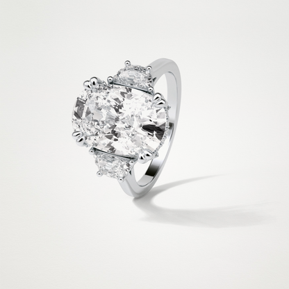 Cushion Three Stones Moissanite Engagement Ring – 6.3 CT Lab-Created Brilliance in 10K/14K/18K Gold 6