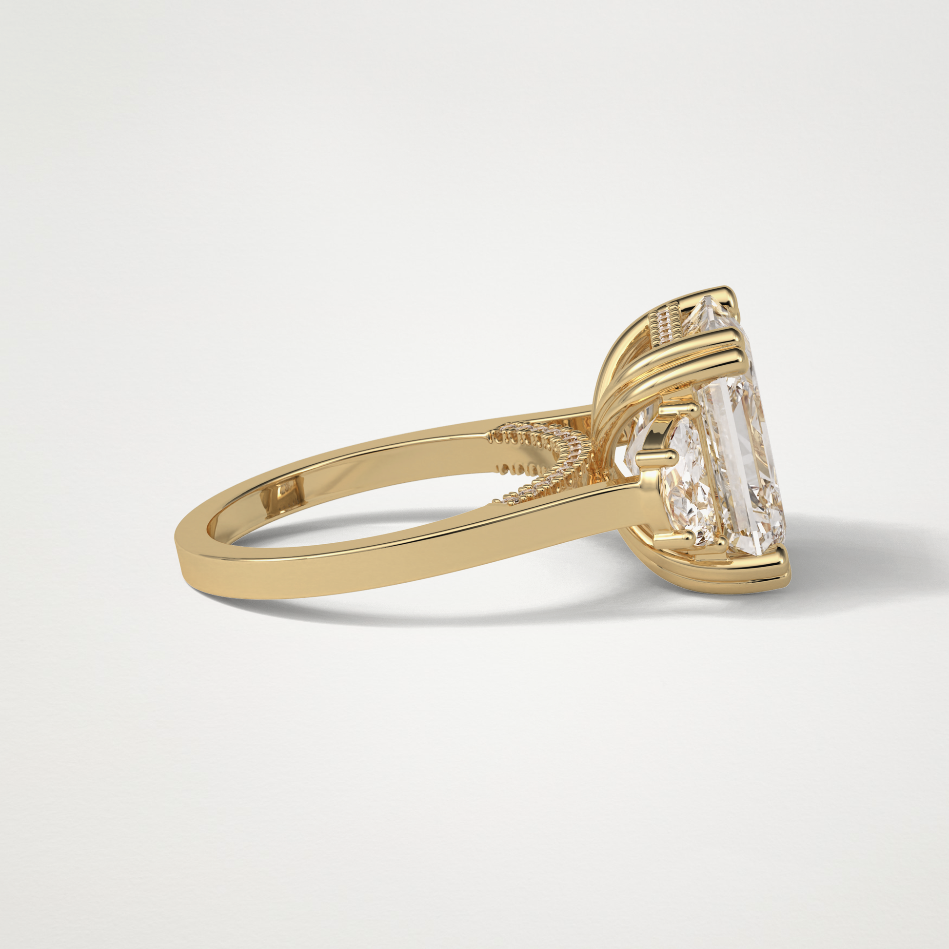 Asscher 3 Stone Moissanite Engagement Ring – 7.6 CT Lab-Created Brilliance in 10K/14K/18K Gold