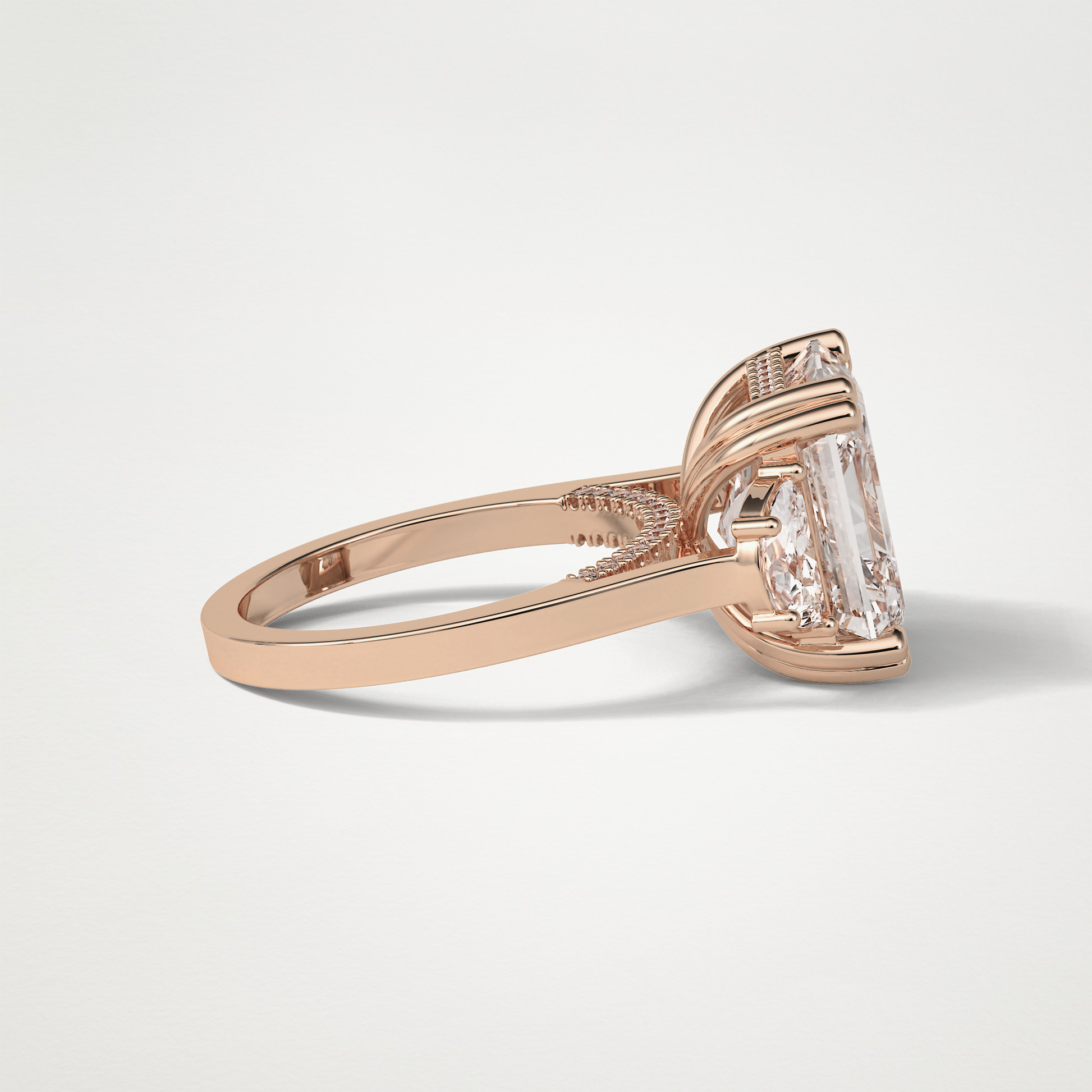 Asscher 3 Stone Moissanite Engagement Ring – 7.6 CT Lab-Created Brilliance in 10K/14K/18K Gold