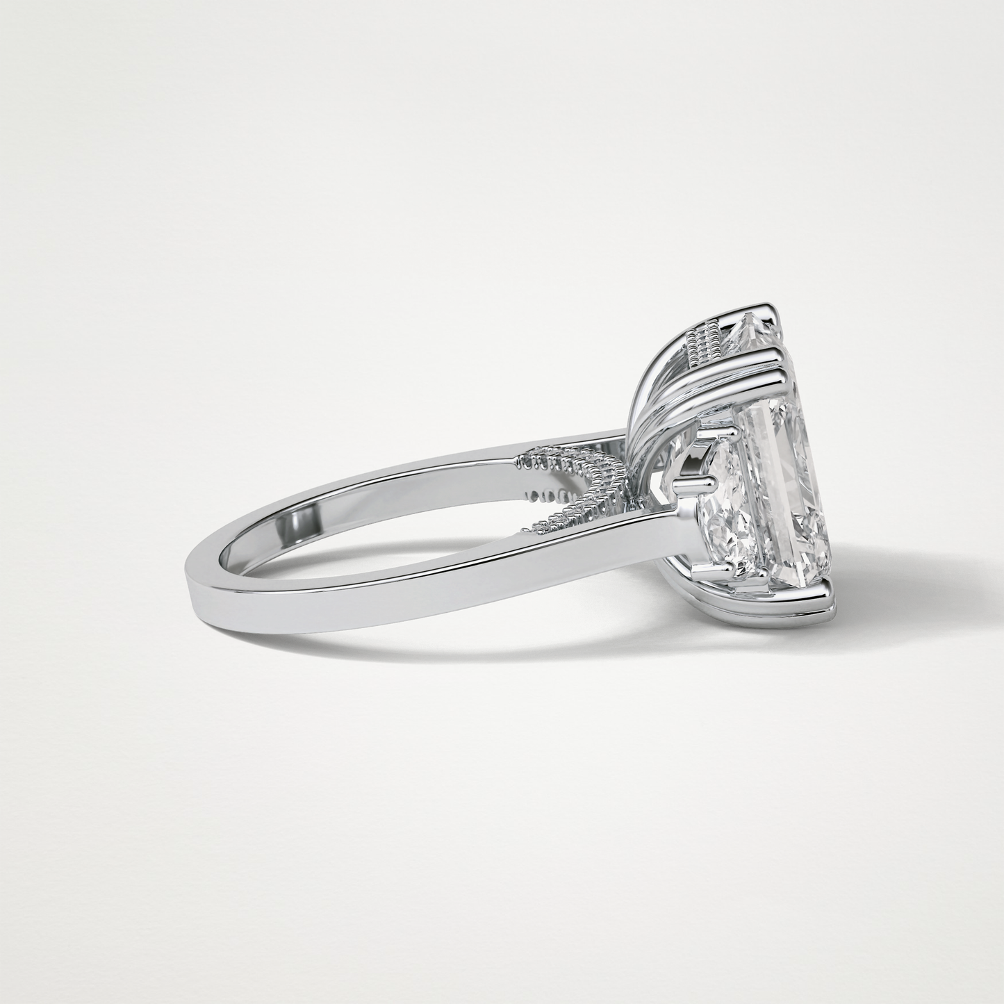 Asscher 3 Stone Moissanite Engagement Ring – 7.6 CT Lab-Created Brilliance in 10K/14K/18K Gold